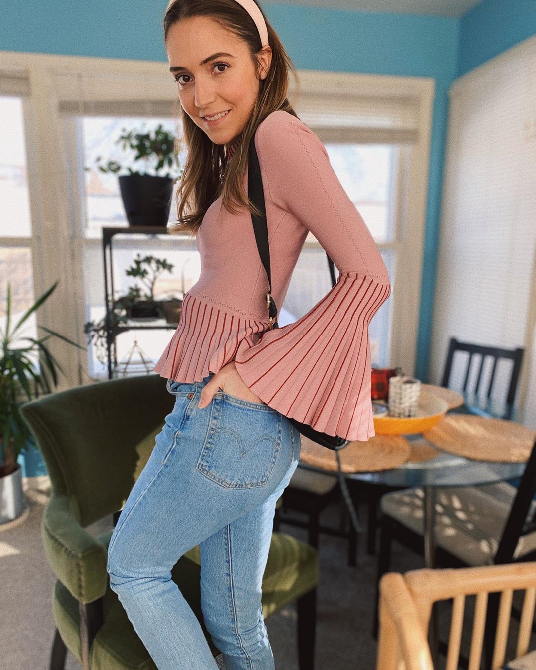 pink outfit with denim, jeans, legs picture: Casual Outfits  