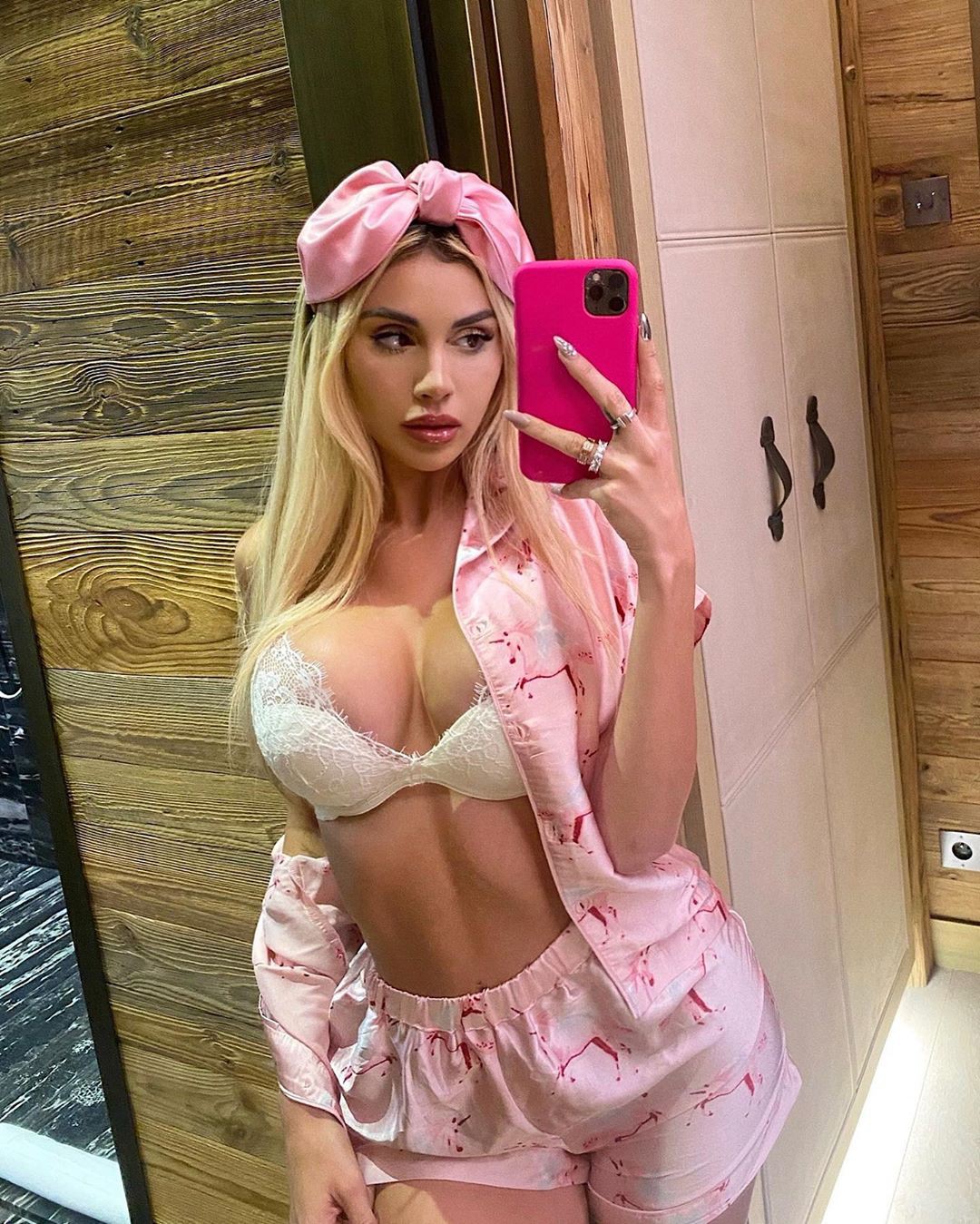 pink instagram dress with undergarment, lingerie, blond hairstyle: Fetish model,  Pink Undergarment,  Pink Lingerie,  Alexa Dellanos Pics  