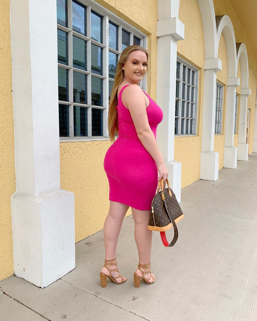 Yellow and pink cocktail dress, beautiful blond hairs: Cocktail Dresses,  Yellow And Pink Outfit  