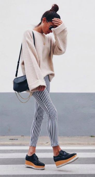 Striped pants outfit winter slim fit pants, winter clothing | Fashionable  Tops To Wear With Jeans | Jeans Outfits, Slim Fit Pants, Street fashion