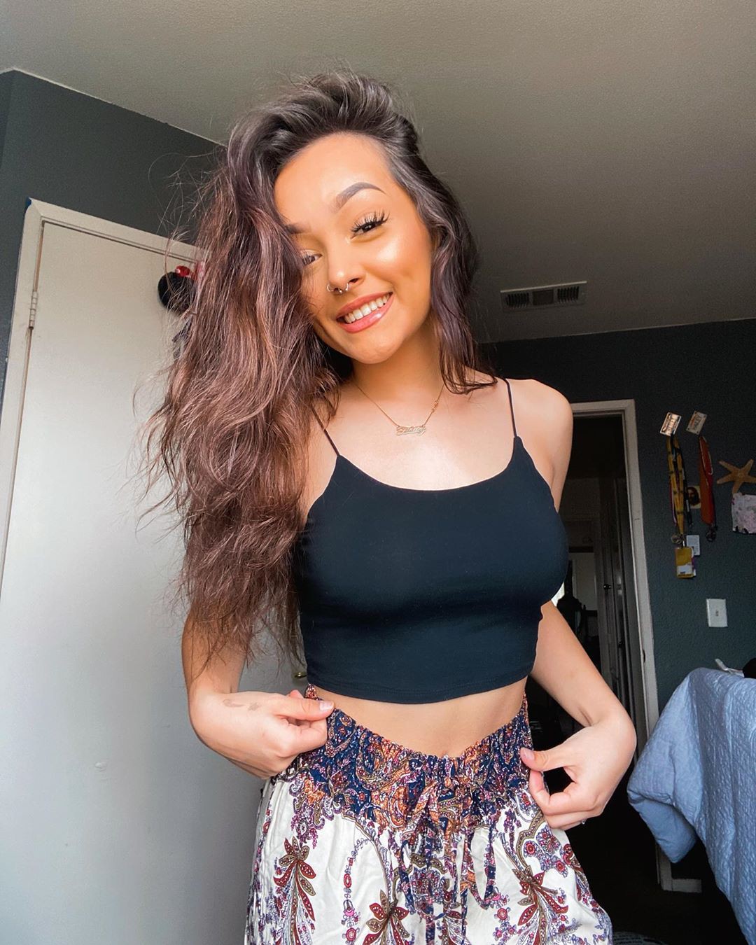 Hailey Orona crop top clothing ideas, Black Haircuts, Long Hairstyle Ideas