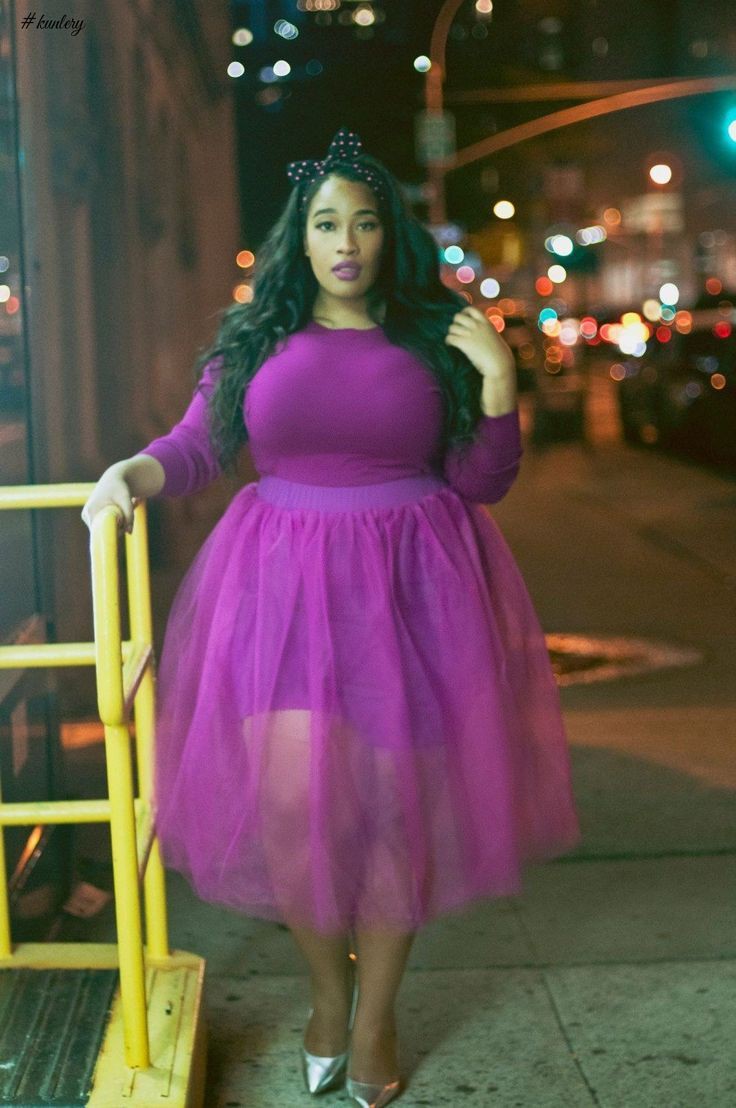 Outfit style purple tulle skirt plus ...