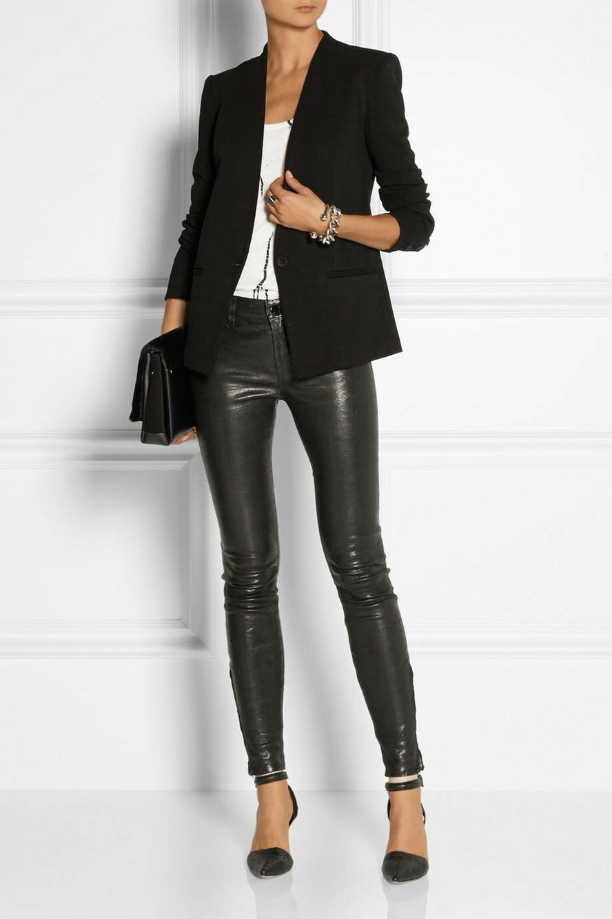 Party leather leggings outfit
