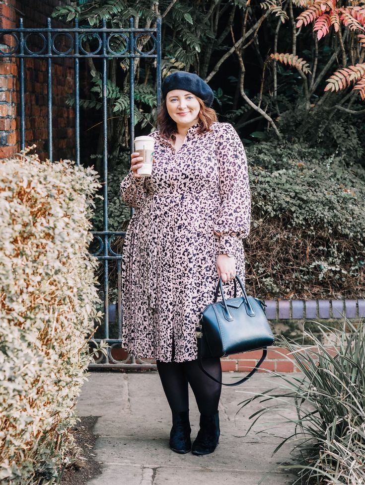 Colour outfit, you must try plus size beret plus size clothing, street fashion: Street Style,  Brown Outfit  