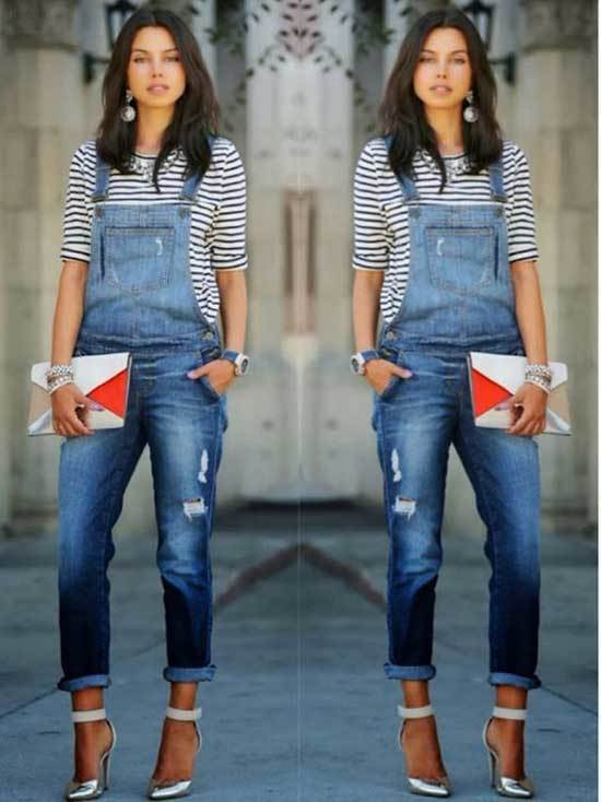 Model In A Stylish And Comfy Overalls Outfit For Holiday, Shopping: Denim,  Denim Outfits,  Crop top,  Top,  Casual Outfits,  Jeans Outfit,  T-Shirt Outfit,  Trousers,  DENIM OVERALL  