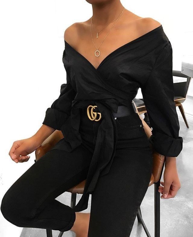 gucci belt with black dress