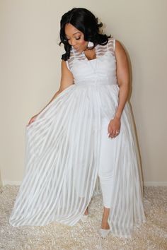 Plus Size White Party Dress