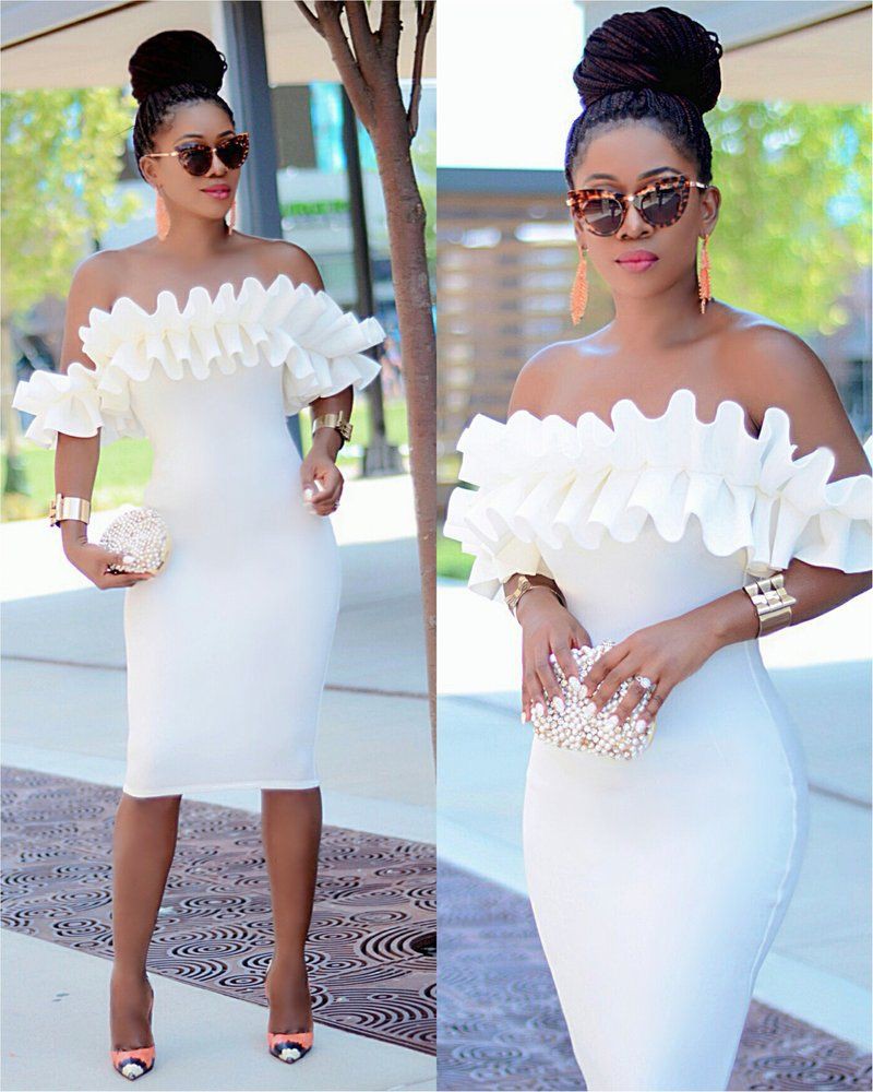 White style outfit with bridal clothing, strapless dress, cocktail dress