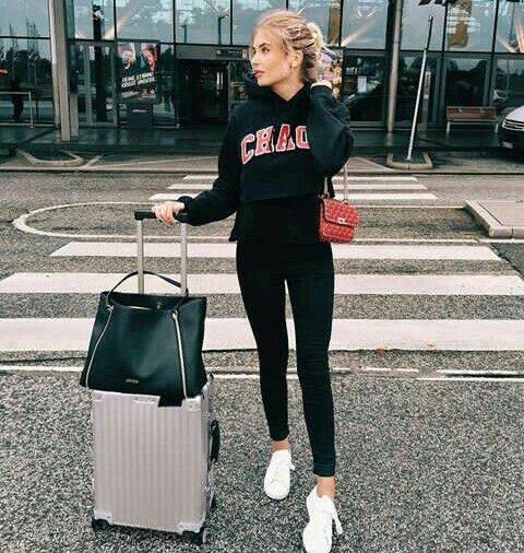 Outfit Pinterest with sportswear, tights: Street Style,  Airport Outfit Ideas  