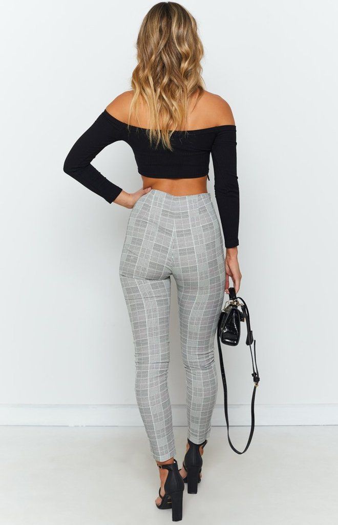 Mesmerize Me Checkered Knit Pants – F+I Collective