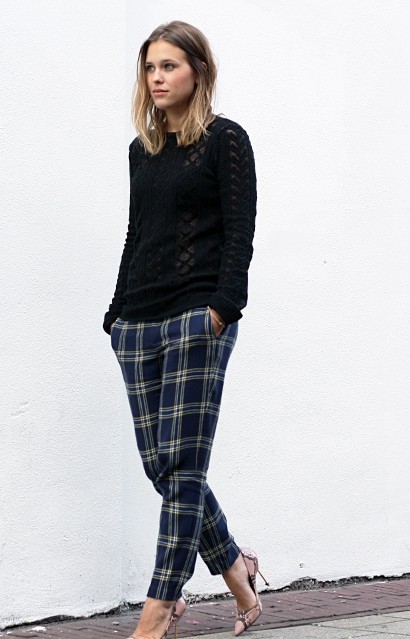 Calça xadrez para festa junina: Black Outfit,  Plaid Outfits  