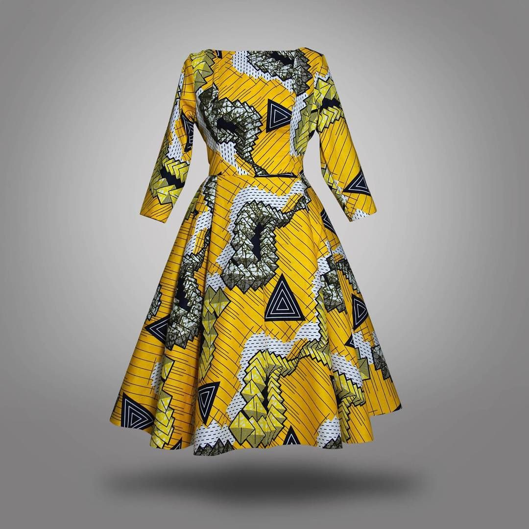 Outfit style jurk afrikaanse print african wax prints, casual dresses: Casual Outfits,  Costume design,  day dress,  Roora Dresses,  yellow outfit,  African Wax Prints  