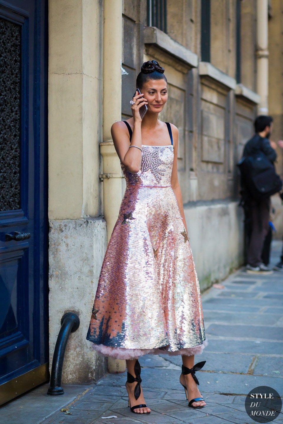 Colour outfit dress italian style giovanna battaglia engelbert, gianvito rossi: party outfits,  Fashion photography,  fashion model,  Gianvito Rossi,  Sequin Dresses,  Haute couture,  Street Style,  Giovanna Battaglia Engelbert  