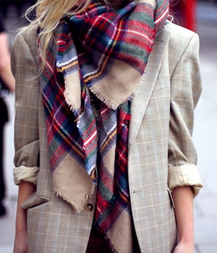 Bufanda a cuadros zara, street fashion | Tartan Outfits | Plaid Outfits ...