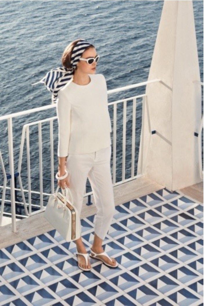 Colour ideas french riviera style, italian riviera, street fashion, saint tropez, dress code: Dress code,  White Outfit,  Street Style,  Travel Outfits  