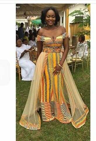African dress styles for wedding: Cocktail Dresses,  Wedding dress,  Aso ebi,  Roora Dresses,  Yellow And Orange Outfit,  African Wax Prints  