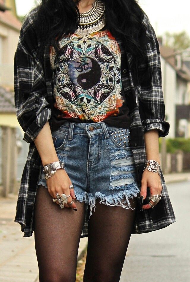 Black dresses ideas with tights, shorts, jeans: Grunge fashion,  Black Outfit,  Punk rock,  Goth subculture,  fashioninsta,  Street Style,  T-Shirt Outfit  