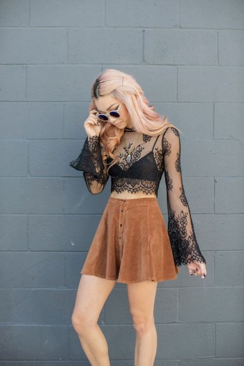 Outfit Stylevore coachella outfit lace, boho chic: Boho Chic,  Pink Outfit,  Sheer Dresses  
