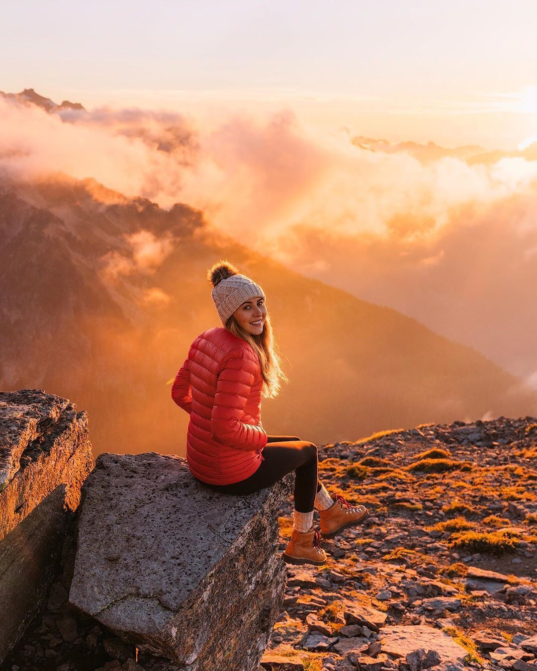 Orange classy outfit with: Stock photography,  Orange Outfits,  Hiking Outfits  