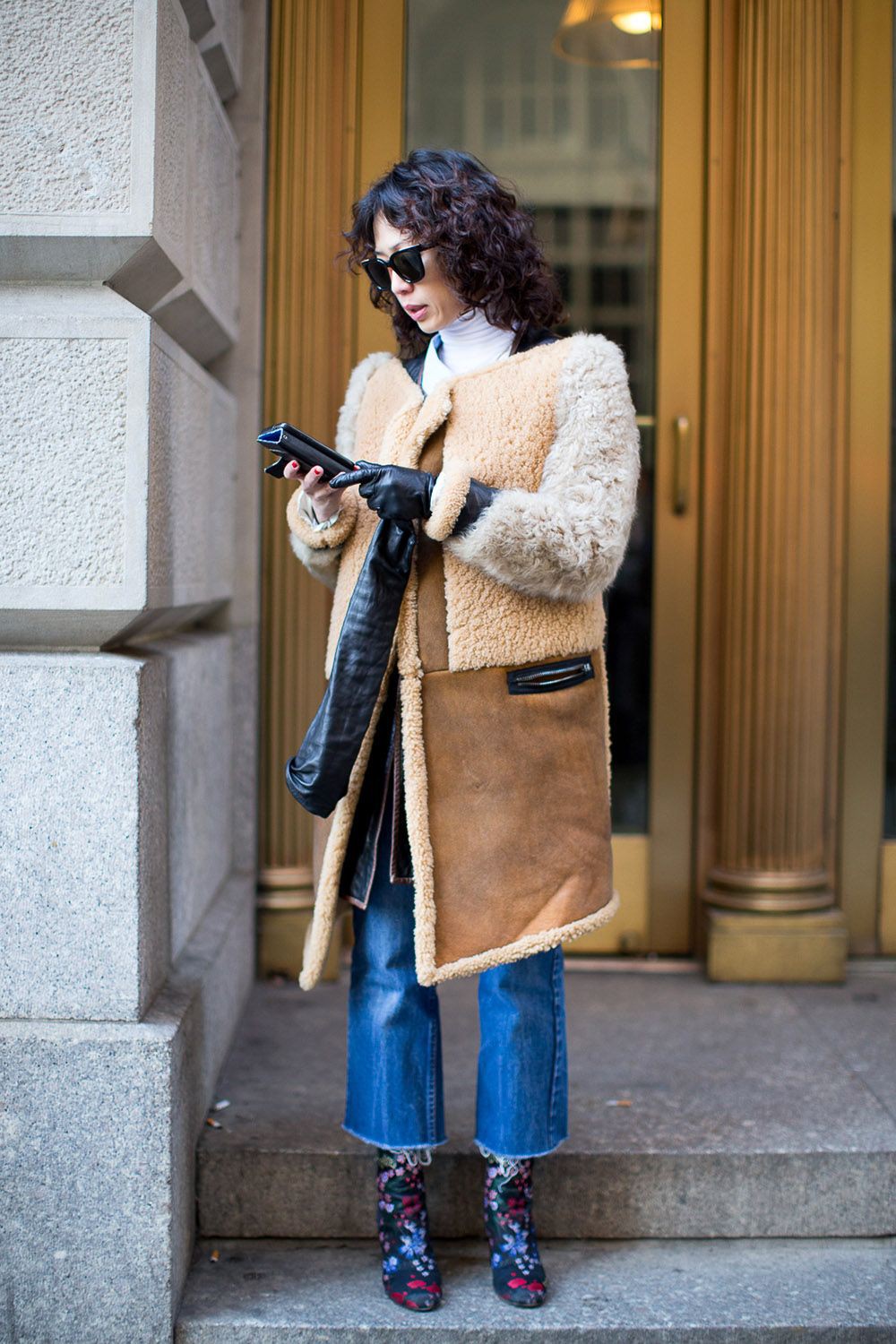 Colour outfit, you must try with fur clothing, jacket, jeans: Fur clothing,  Fashion week,  winter outfits,  Street Style  