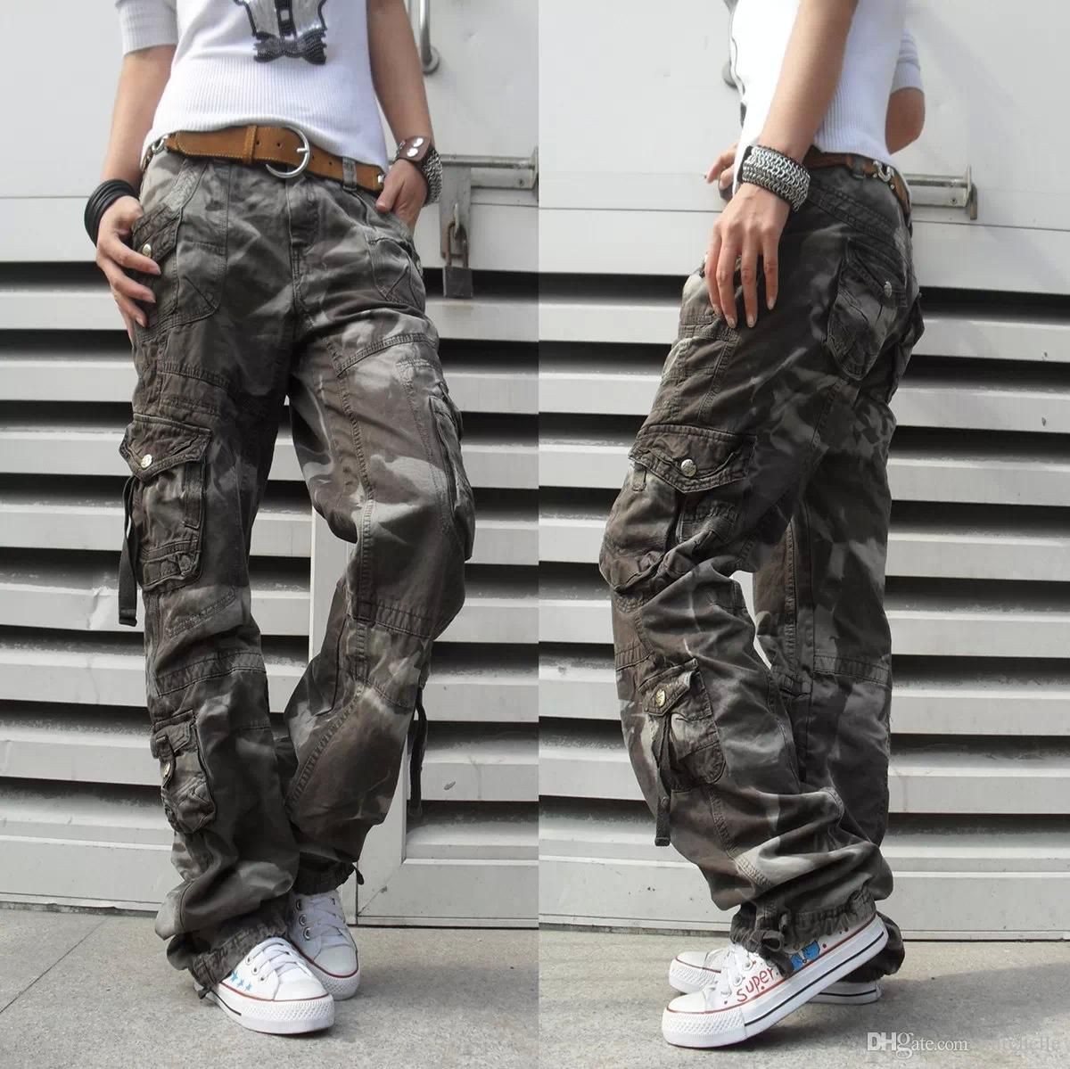 Womens Low Waisted Baggy Camo Cargo Jeans  Boohoo UK