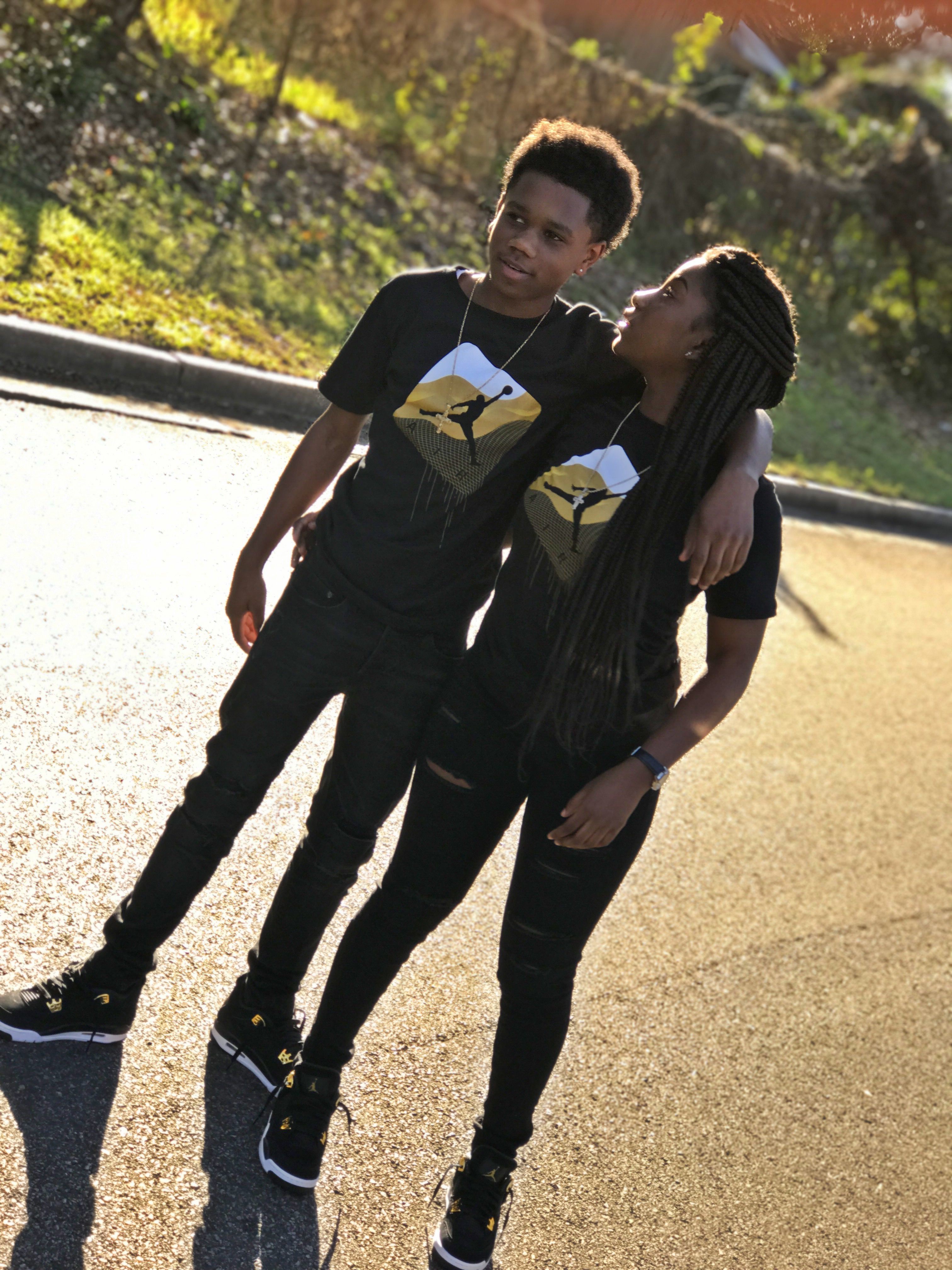 Matching cute black couple, interpersonal relationship, popular loner, gabriel conte, black people, queen naija: Black people,  Queen Naija,  Gabriel Conte,  Matching Couple Outfits  
