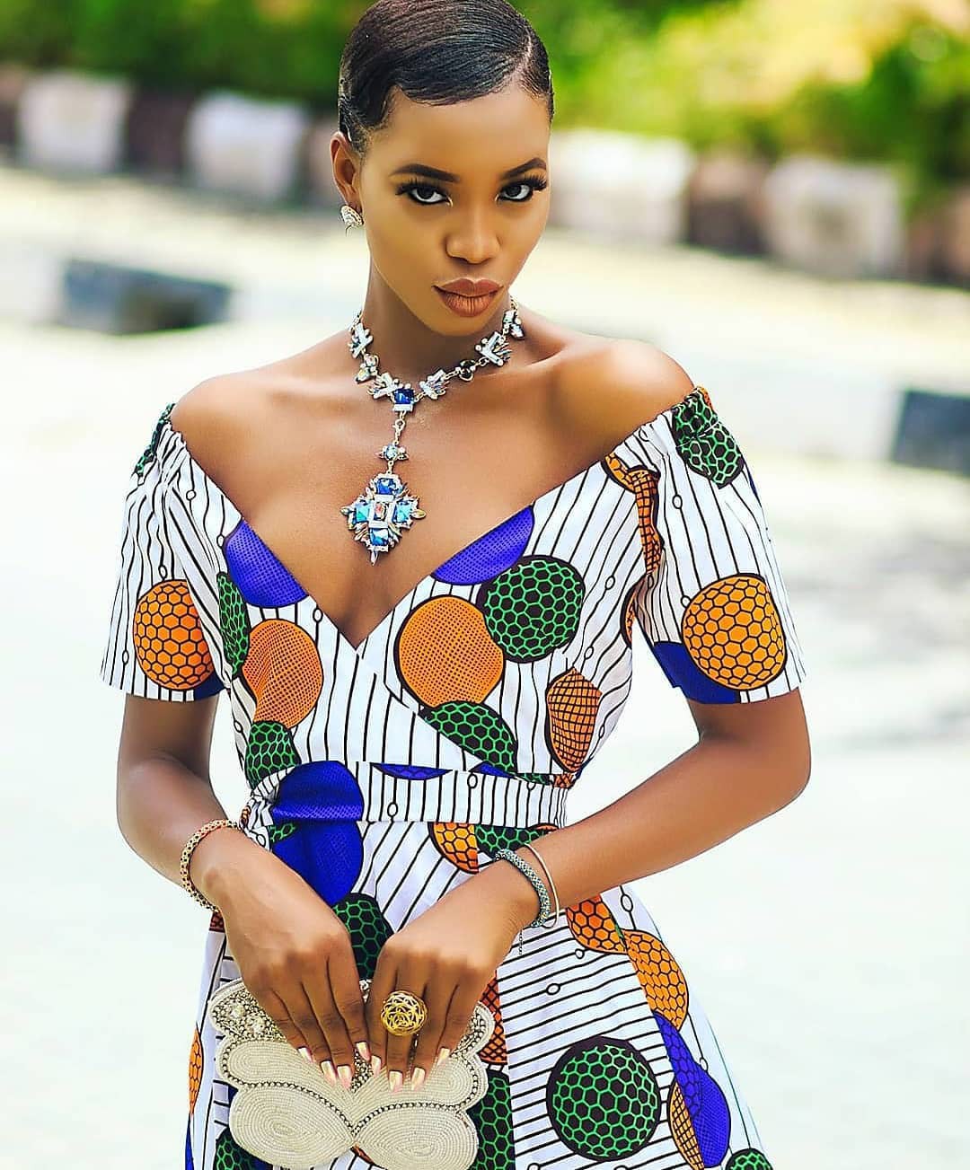 Beautiful Nigerian Garments Ideas For African Girls: Ankara Fashion,  Ankara Outfits,  Ankara Dresses,  African Outfits,  Ankara Inspirations,  Printed Dress,  Asoebi Special  