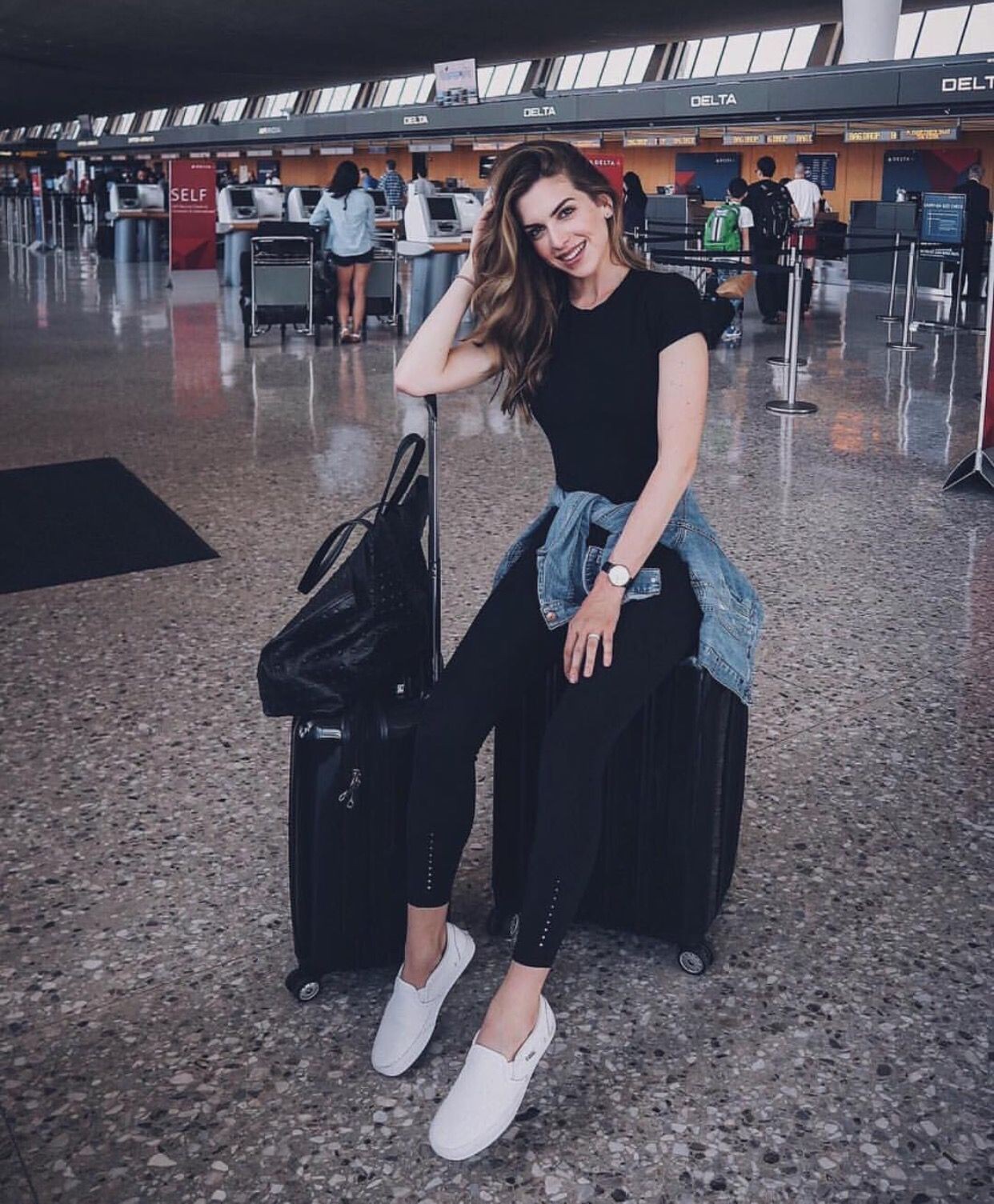 Black dresses ideas with: Black Outfit,  Street Style,  Airport Outfit Ideas  