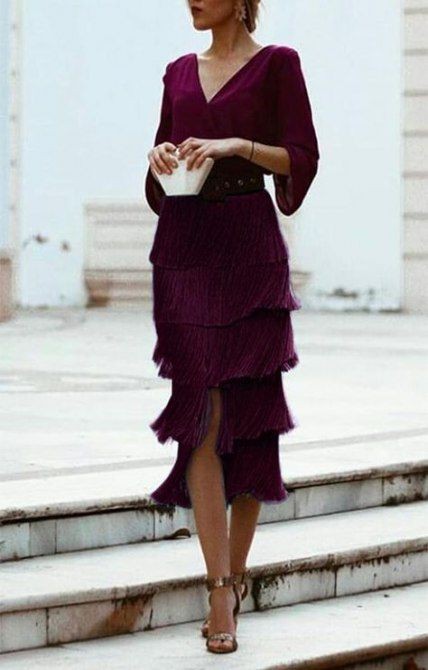 Dresses ideas falda turquesa flecos, backless dress, cocktail dress, wedding dress, fashion model, evening gown, pencil skirt: Cocktail Dresses,  Backless dress,  Evening gown,  Pencil skirt,  fashion model,  Purple And Maroon Outfit,  Fringe Skirts  