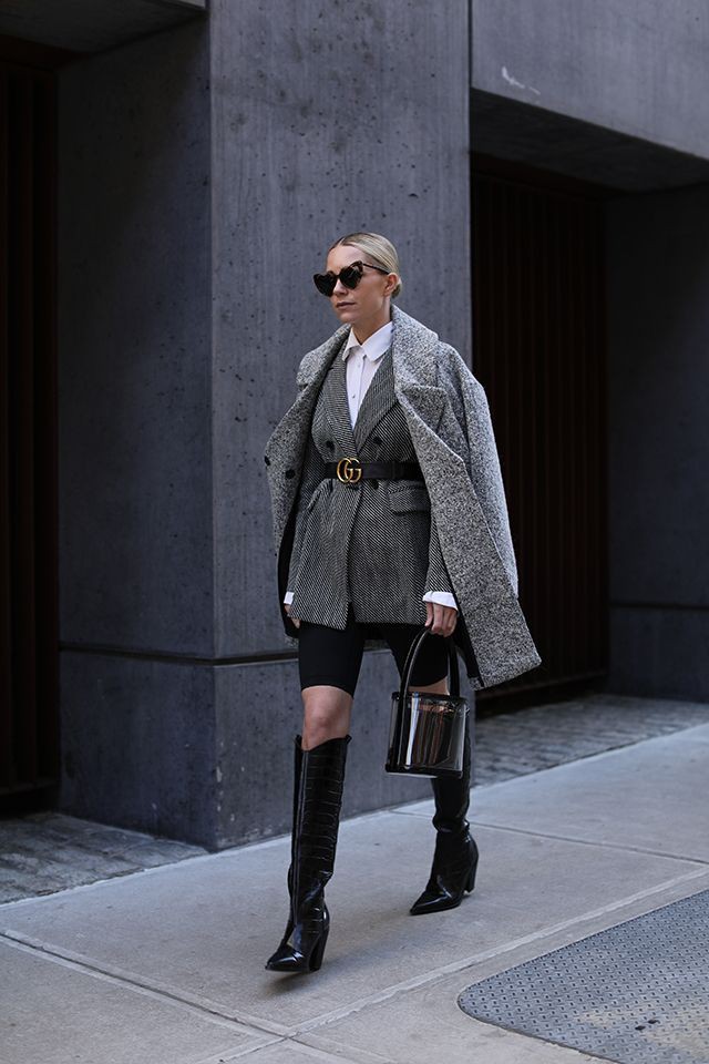 Outfit Pinterest with shorts, coat: Street Style,  High Heeled Shoe,  Blazers And Shorts Outfit  