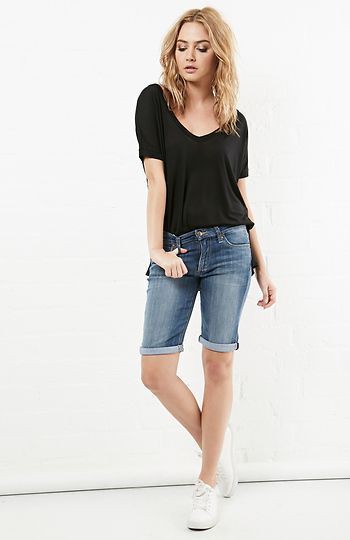 Womens bermuda style jean shorts: Bermuda shorts  