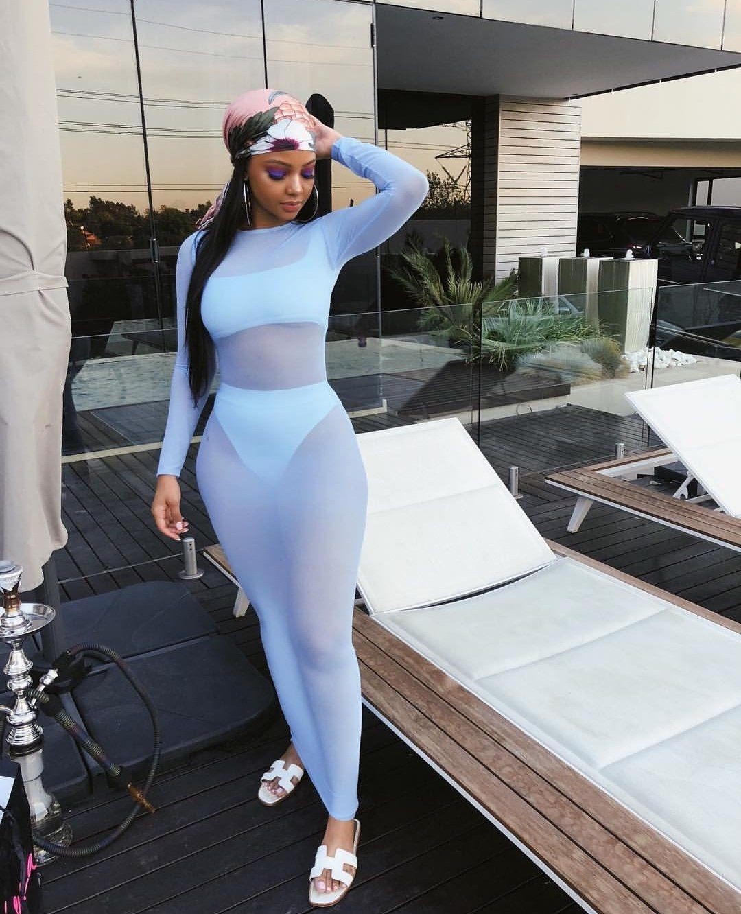 Outfit Stylevore instagram mihlali ndamase: Bodycon dress,  White Outfit  