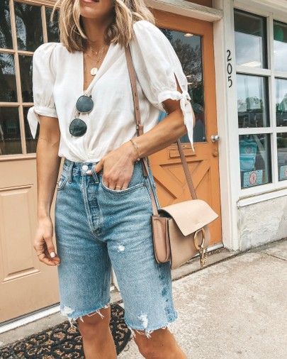 Turquoise and white outfit style with evening gown, bermuda shorts, trench coat, jean short: Evening gown,  Bermuda shorts,  Trench coat,  Street Style,  Jean Short,  Turquoise And White Outfit  