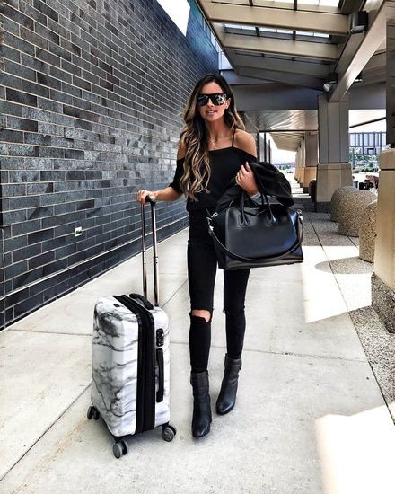 Outfit para aeropuerto mujer, street fashion, hand luggage: Street Style,  Airport Outfit Ideas  