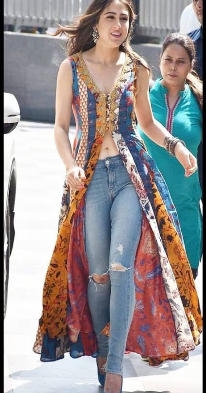 Instagram dress with gown, ripped jeans, formal wear, trousers: Ripped Jeans,  Fashion photography,  fashion model,  Kurti top,  Formal wear,  Boho Chic,  Jeans & Kurti Combination  