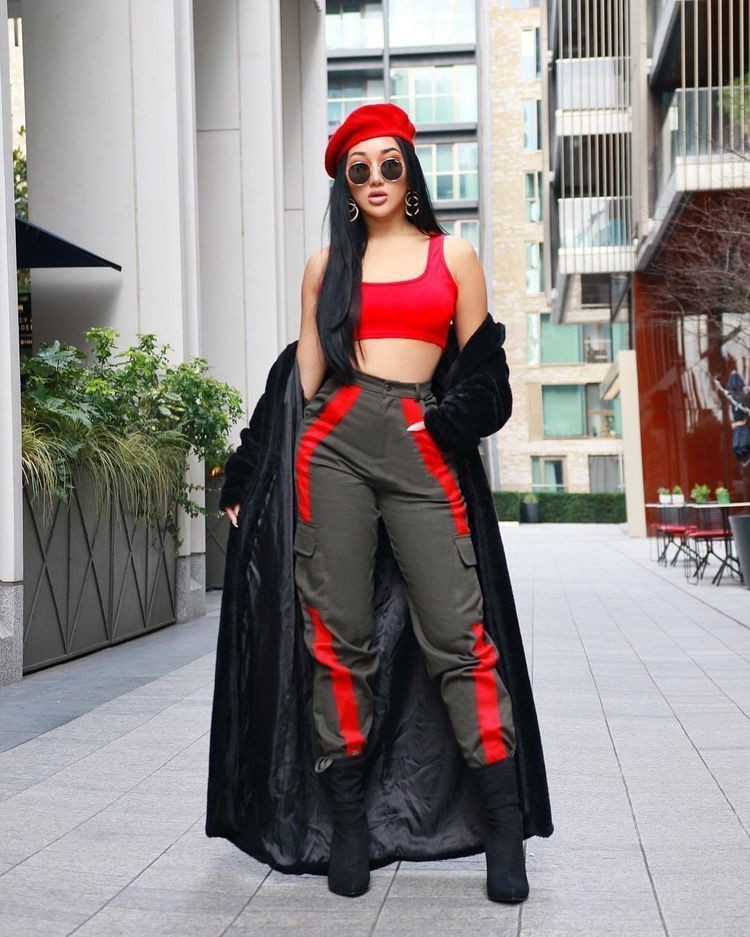 Hypebeast fashion girls ideas hip hop fashion, hipster fashion: Crop top,  Petite size,  Air Jordan,  Street Style,  Hipster Fashion,  Hip Hop Fashion,  Red Outfit,  Outfits With Beret  