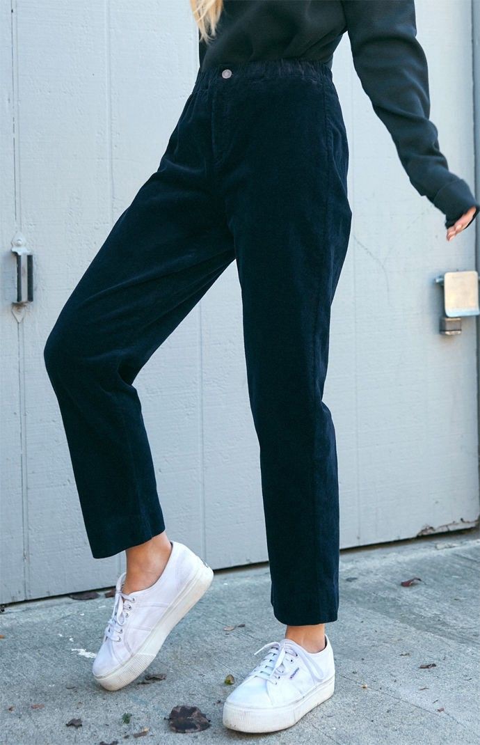 Navy corduroy pants outfit, brandy melville, navy blue, high rise, john galt: Navy blue,  Brandy Melville,  John Galt,  Navy Blue And Black Outfit,  Corduroy Pant Outfits  