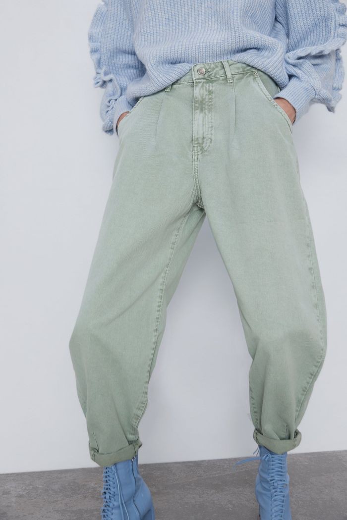 Pantalones vaqueros verdes zara twinset slouchy jeans, fashion accessory