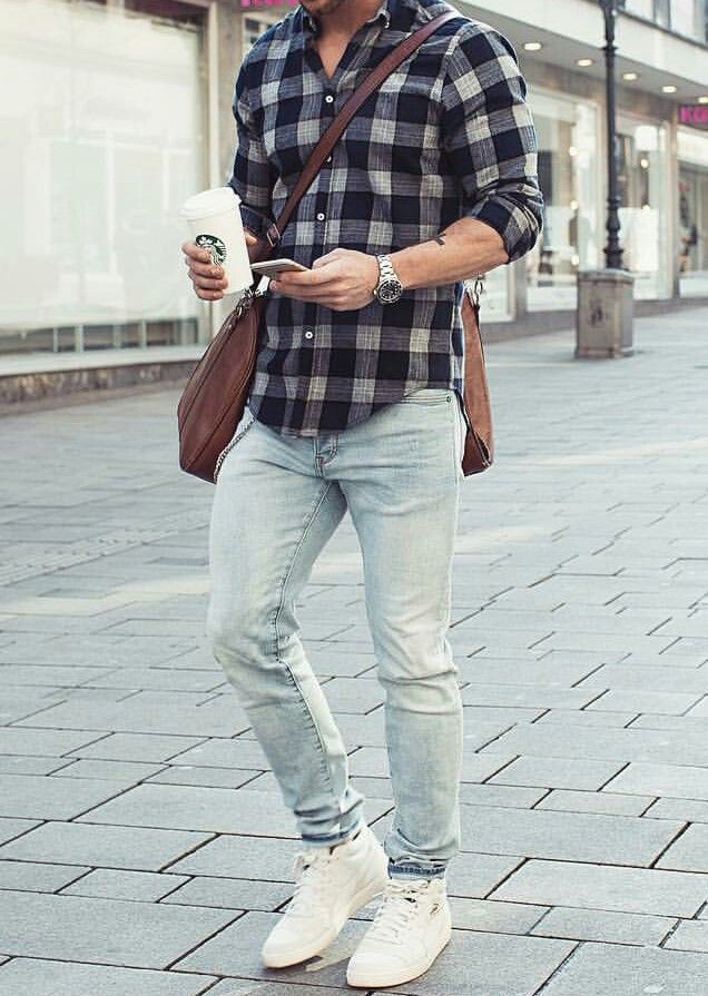 White colour outfit ideas 2020 with dress shirt, trousers, tartan: shirts,  T-Shirt Outfit,  White Outfit,  Street Style,  Travel Outfits  