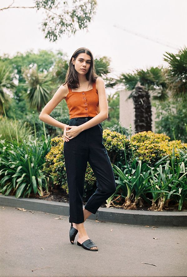 Yellow and green outfit instagram with trousers, jeans, top: Palazzo pants,  Street Style,  Yellow And Green Outfit,  Loungewear Dresses  