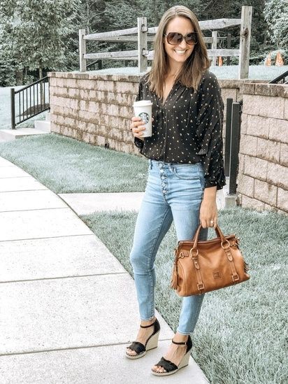 Brown and white classy outfit with polka dot, tartan, shorts | Button ...