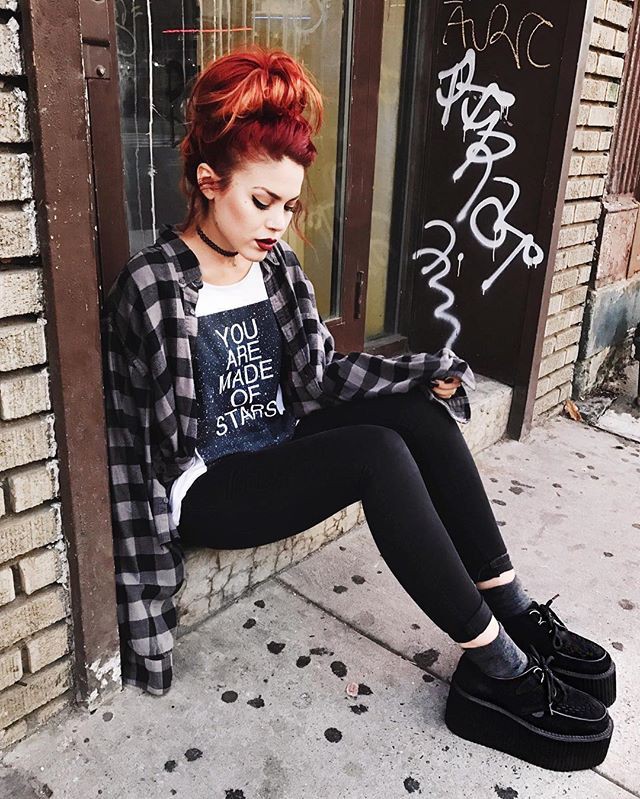 Colour outfit, you must try outfits luanna perez 2019, vintage clothing, grunge fashion, street fashion, casual wear: Vintage clothing,  Grunge fashion,  Street Style,  Creepers Outfits  