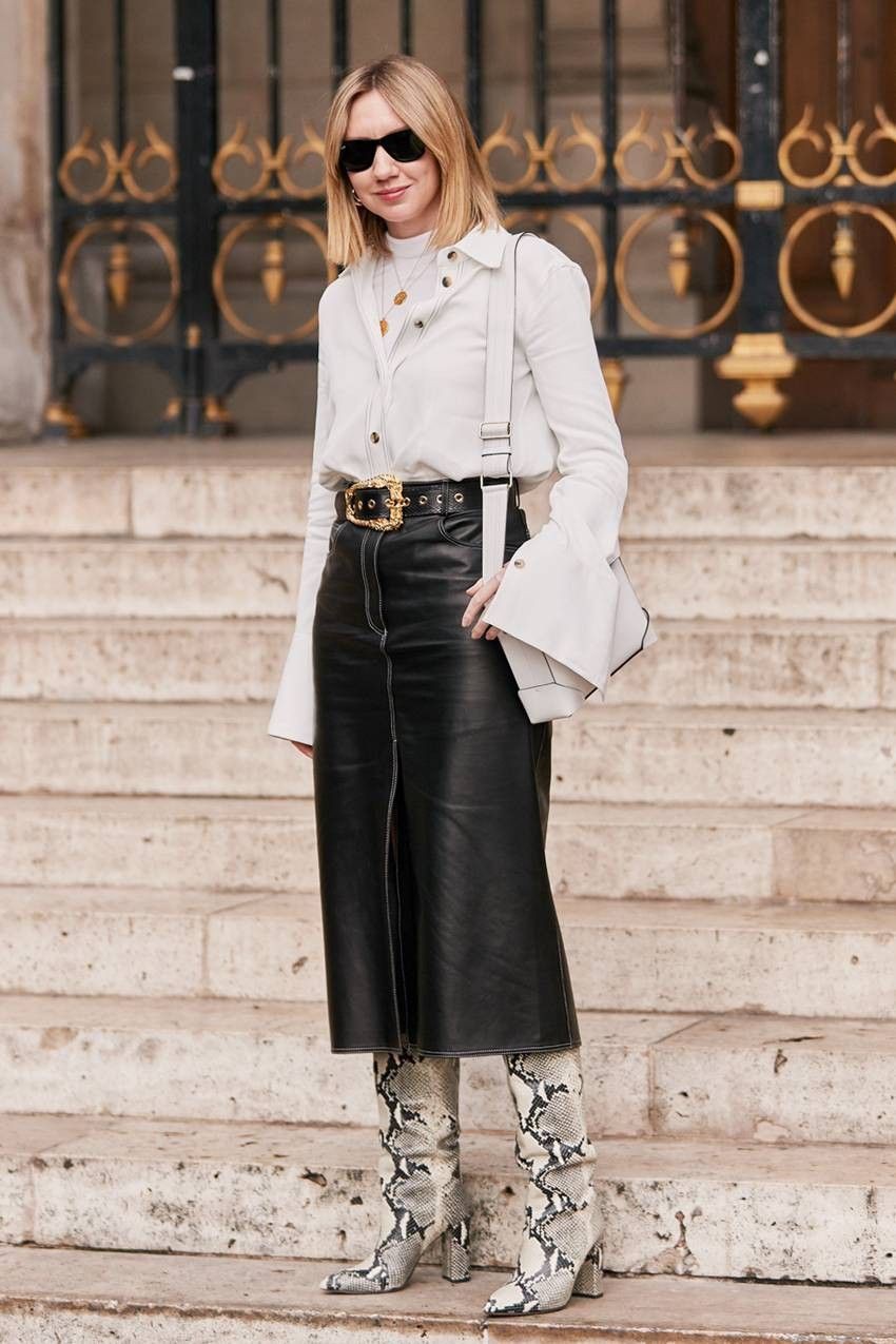 Amazing outfit! I really like a high neck under a button up. And those boots! Ye... | Summer Outfit Ideas 2020: Outfit Ideas,  summer outfits,  Boots  