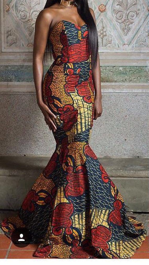 Style outfit african mermaid dress african wax prints, fashion design: Wedding dress,  Evening gown,  Fashion photography,  fashion model,  Formal wear,  Roora Dresses,  African Wax Prints  