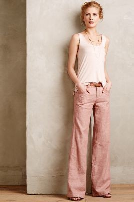 Lookbook fashion anthropologie linen pants, sleeveless shirt, fashion model, cargo pants: Sleeveless shirt,  fashion model,  Linen Pants,  Pink Outfit,  Linen Trousers  