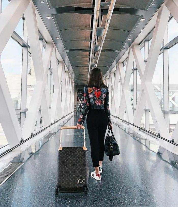 Chic Luggage ✈️  Airport aesthetic, Travel aesthetic, Travel photoshoot