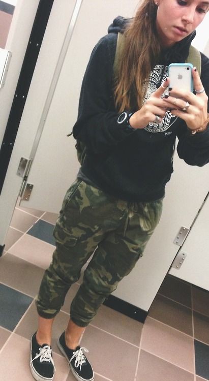 Lookbook dress with trousers, uniform: T-Shirt Outfit,  Military camouflage,  Military uniform,  Army Leggings Outfit,  Camo Joggers  