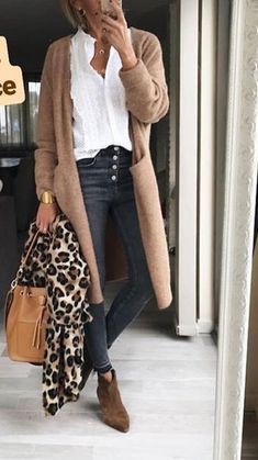 Brown colour dress with business casual | Cardigan Outfits | Brown ...