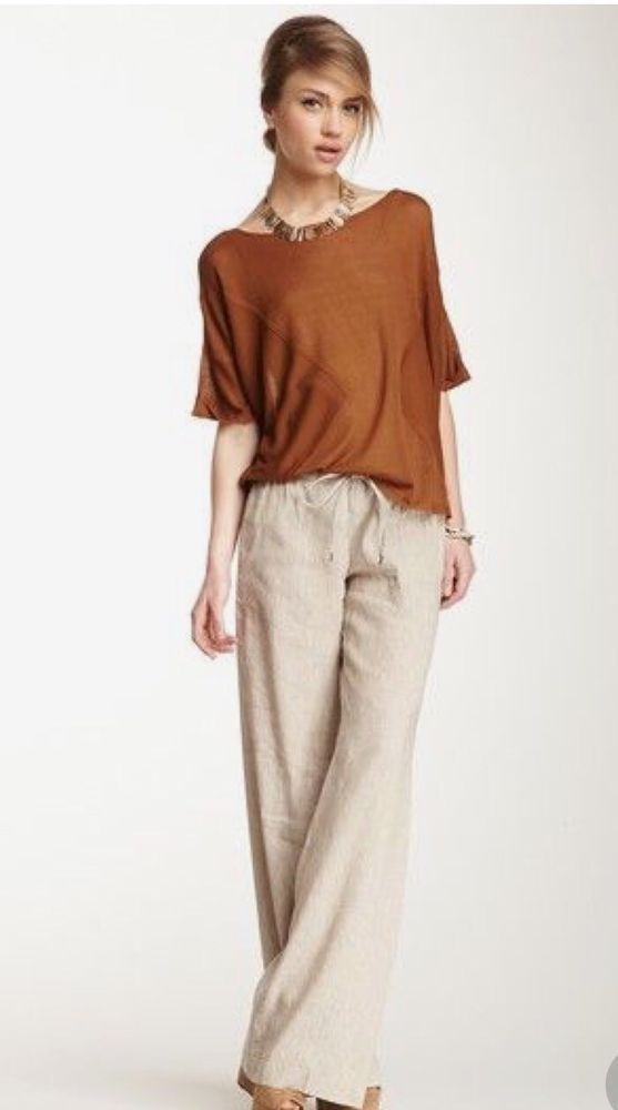 Wide Leg Beige Linen Pants Outfit Ideas | Linen beige trousers outfit, fashion model, dress shirt, ann taylor: shirts,  fashion model,  Linen Pants,  Ann Taylor,  Beige Outfit,  Linen Trousers  