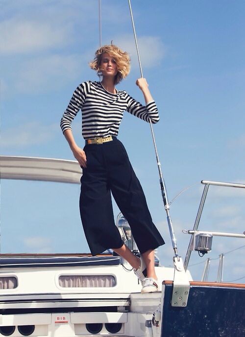 Outfit Stylevore with trousers: Toni Garrn,  Boating Outfits  